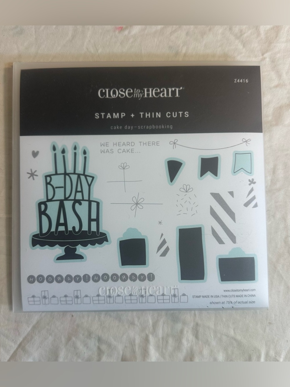 Close To My Heart Z4416 Cake Day Acrylic Stamp and Thin Cuts Set